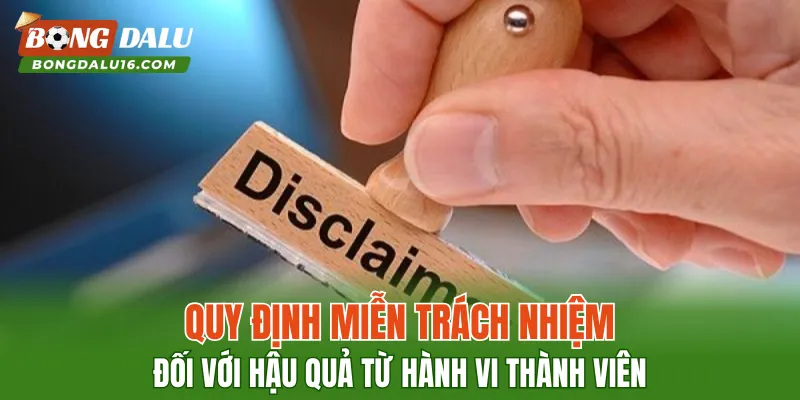 Quy định miễn trách nhiệm đối với hậu quả từ hành vi thành viên