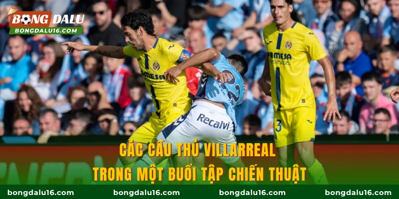 Các cầu thủ Villarreal trong một buổi tập chiến thuật