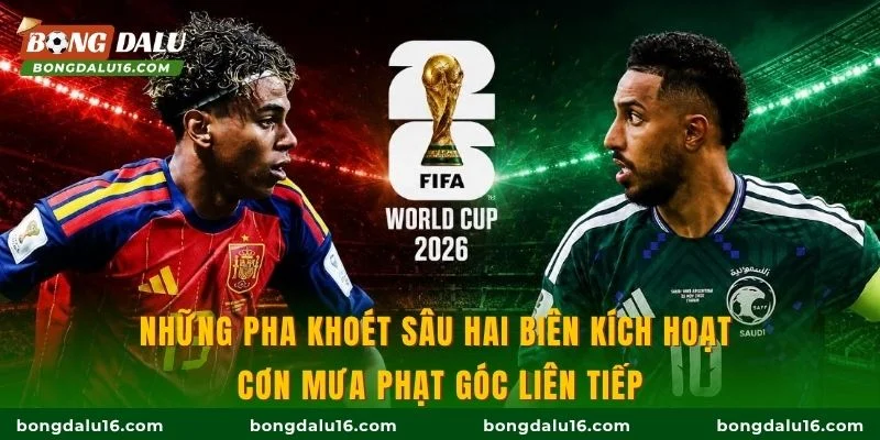 Những pha khoét sâu hai biên kích hoạt cơn mưa phạt góc liên tiếp